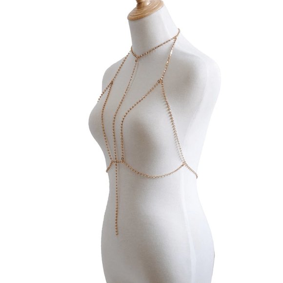 New Sexy Crystal Bra Necklace.Body Chain. - Picture 8 of 8